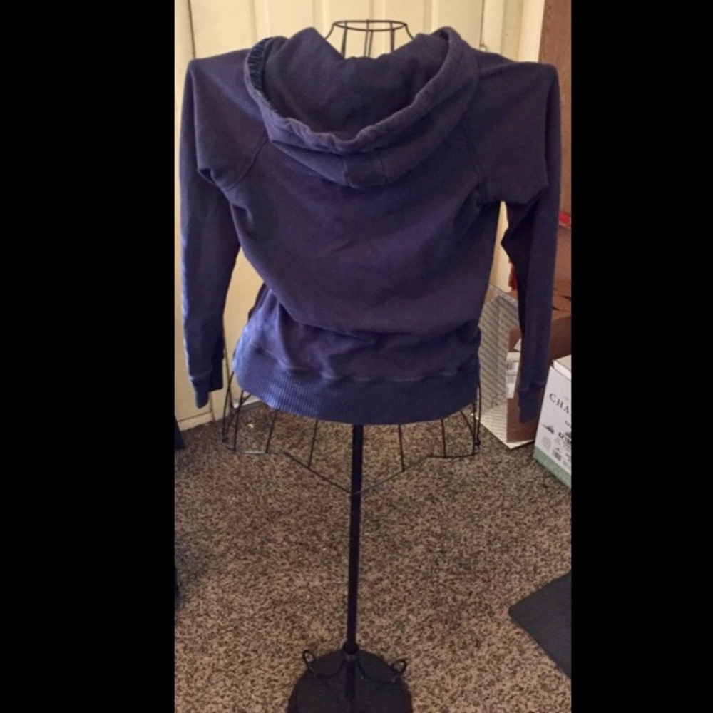3/$11 Navy double zipper cozy hoodie - Picture 3 of 4